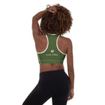 Load image into Gallery viewer, Green Strong Confident Living Sports Bra
