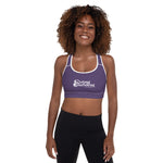 Load image into Gallery viewer, Purple Strong Confident Living Sports Bra

