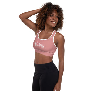 Pink Strong Confident Living Sports Bra