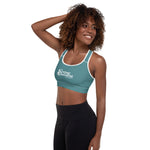 Load image into Gallery viewer, Blue Strong Confident Living Sports Bra
