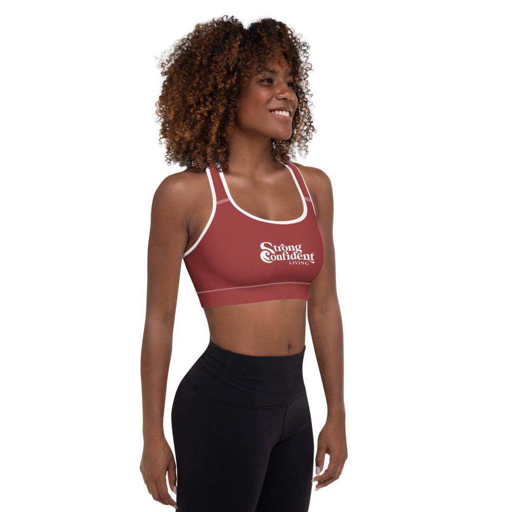 Red Strong Confident Living Sports Bra