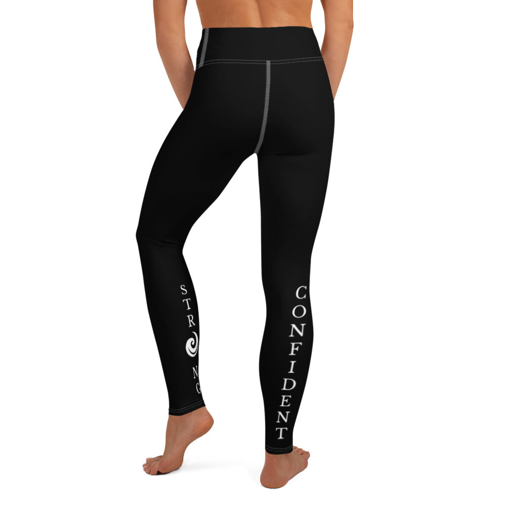 Black “Strong and Confident” Leggings