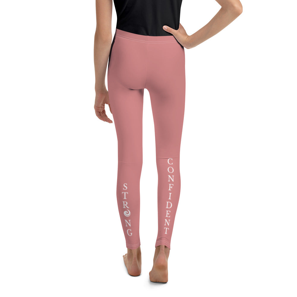 Pink “Strong and Confident” Leggings Youth 8-14