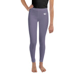 Load image into Gallery viewer, Purple “Strong and Confident” Leggings Youth 8-14
