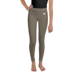 Load image into Gallery viewer, Tan “Strong and Confident” Leggings Youth 8-14
