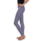 Load image into Gallery viewer, Purple “Strong and Confident” Leggings Youth 8-14
