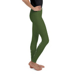 Load image into Gallery viewer, Green “Strong and Confident” Leggings Youth 8-14
