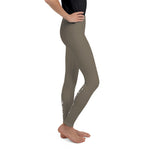 Load image into Gallery viewer, Tan “Strong and Confident” Leggings Youth 8-14
